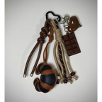 🤎 Chocolate Croissant Charm Keychain – Black Edition 🥐🍫