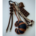 🤎 Chocolate Croissant Charm Keychain – Black Edition 🥐🍫